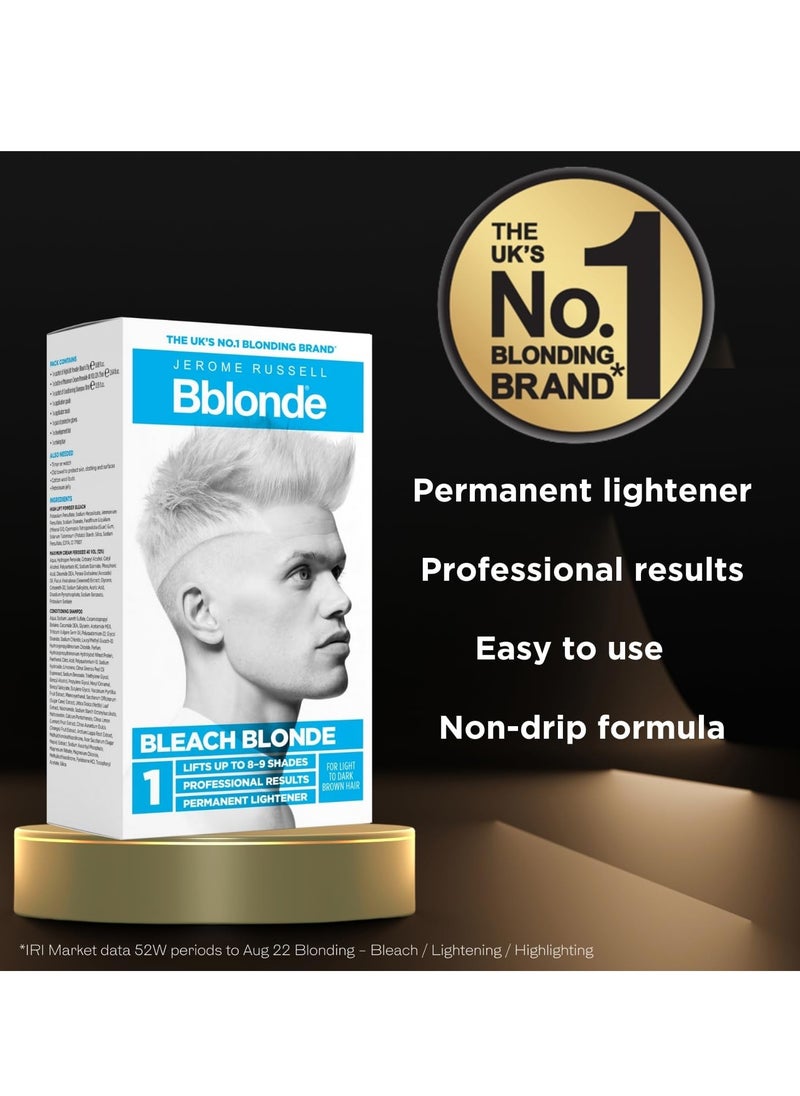 Bblonde Bleach Blonde Kit No 1 Bleach Blonde Hair Dye for Light to Dark Brown Hair Colour Powder Bleach High Lift for 8 9 Shades Lighter Hair Hair Dye Permanent for Men