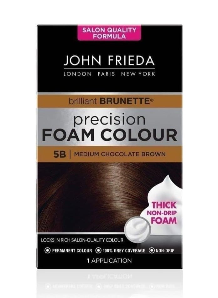 Precision Foam Colour 5B Salon Finish Hair Dye 100 Percent Grey Coverage Medium Chocolate Brown 1 Count Pack Of 1