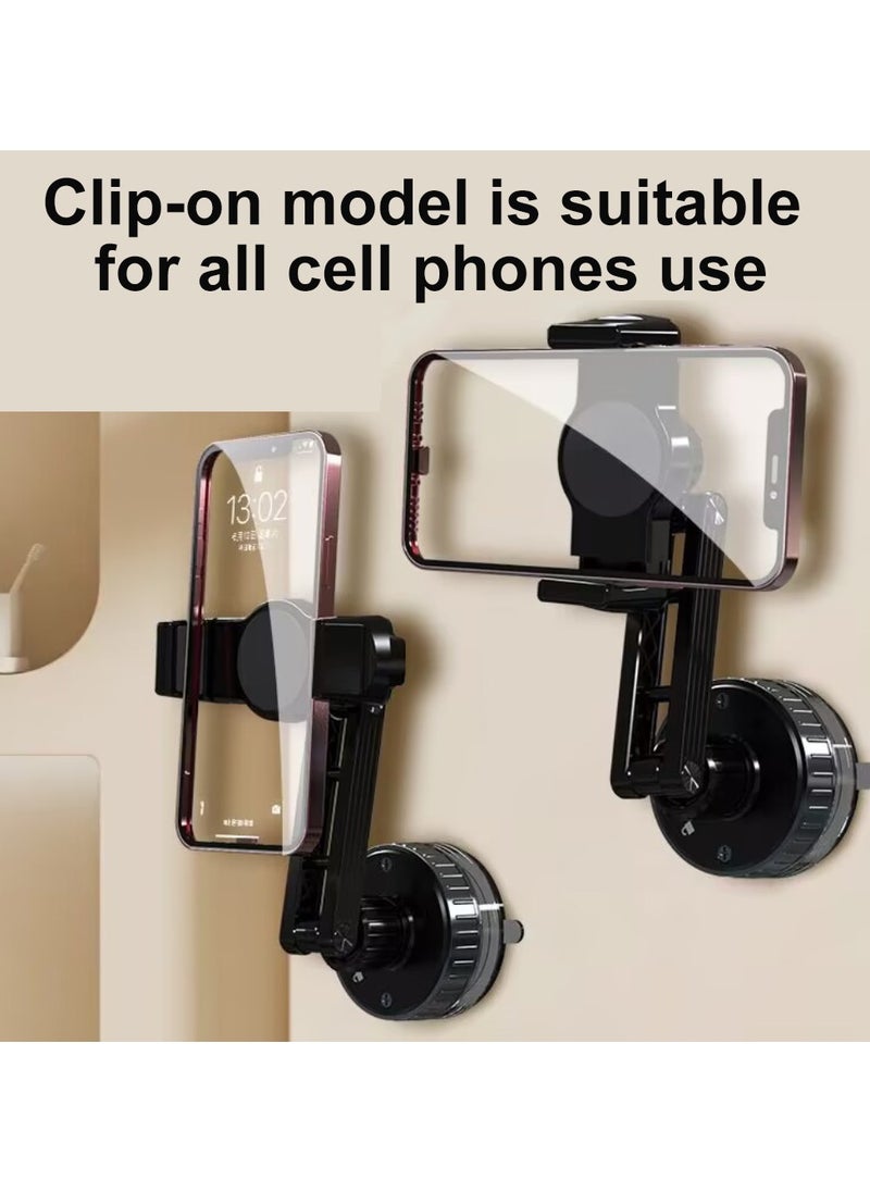 Vacuum Suction Phone Holder, Strong Wall and Desk Mount with Adjustable 360° Rotation, No Damage, Universal Phone Stand for home, office, cars