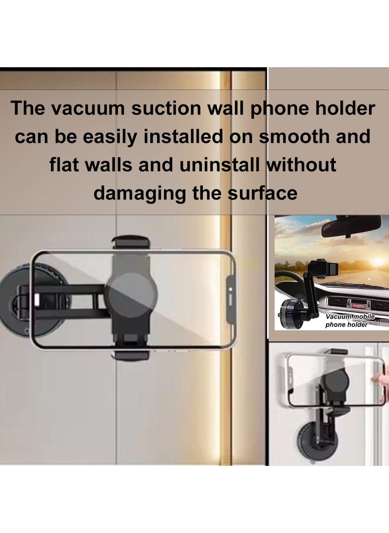 Vacuum Suction Phone Holder, Strong Wall and Desk Mount with Adjustable 360° Rotation, No Damage, Universal Phone Stand for home, office, cars