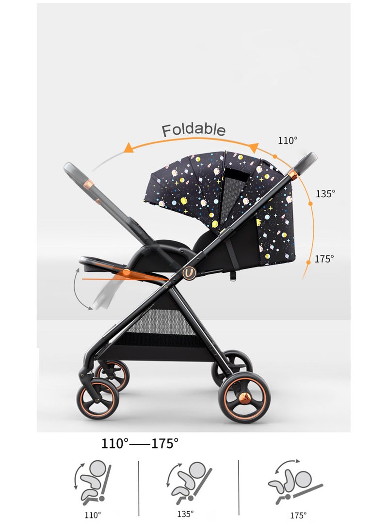 Baby Stroller with Tray Portable Lightweight and Foldable Two way Sitting