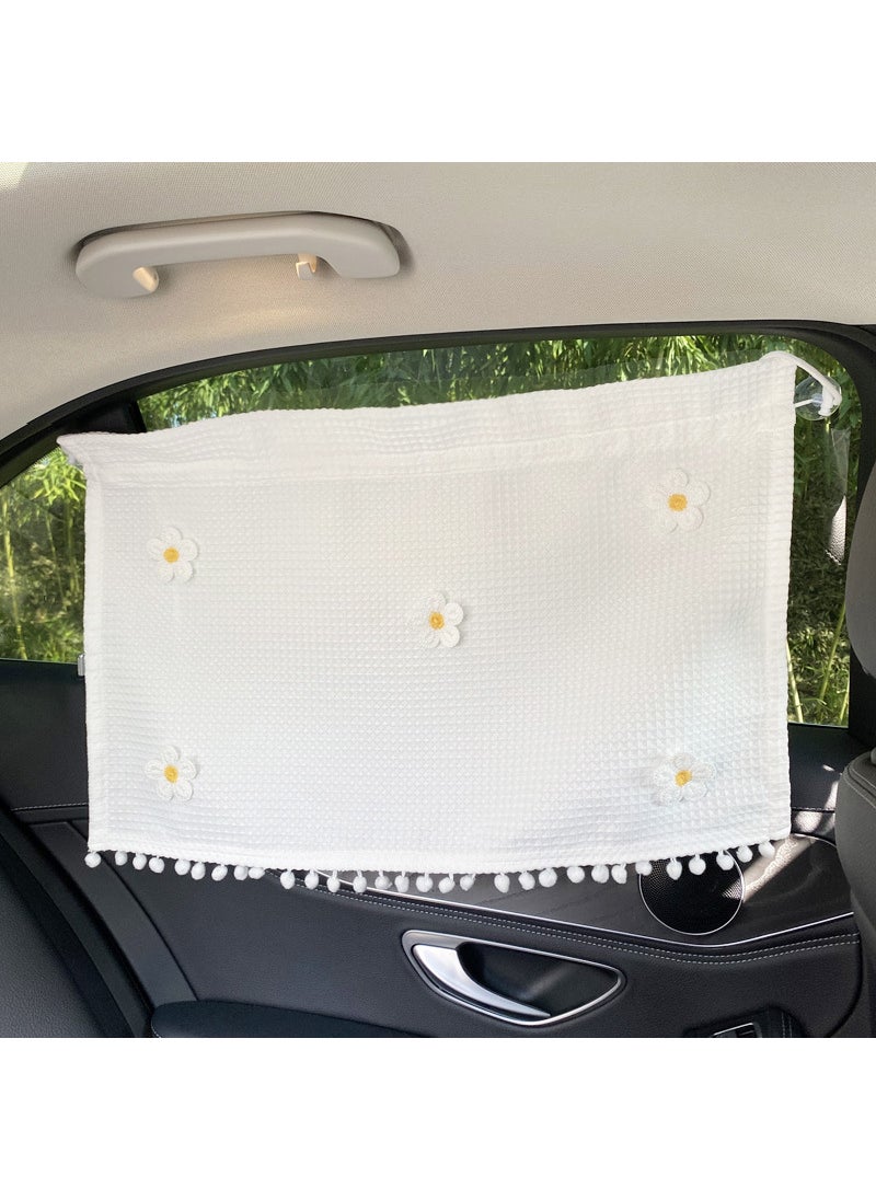 Car sunshade ins Wind suction cup car curtain baby childrens sunscreen heat insulation window shade wholesale 5 small daisies