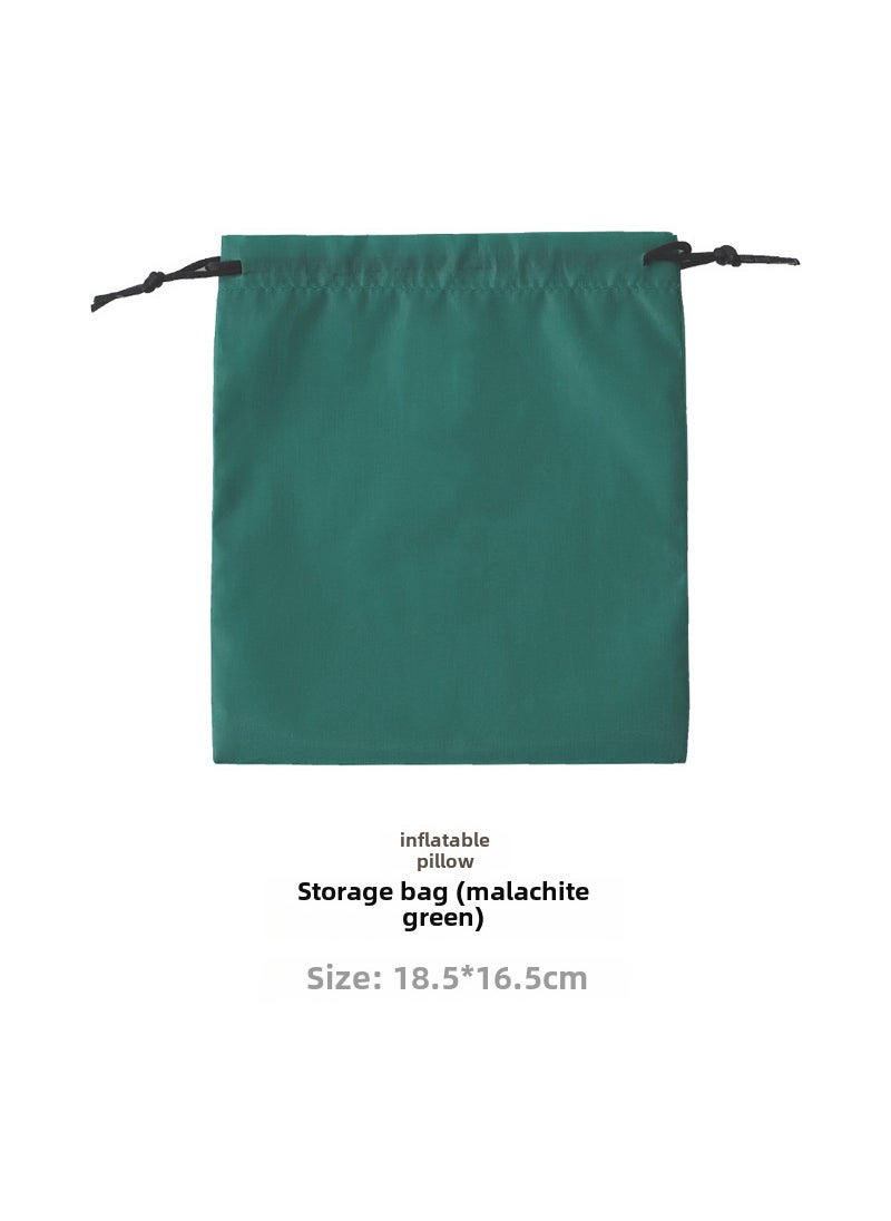 U-Shaped Pillow Accessories Set Peacock Green Inflatable Pillow Storage Bag