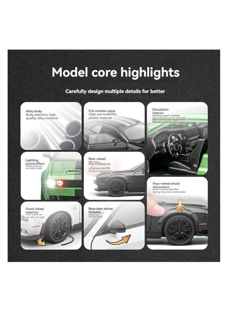 1:22 Scale  Die-Cast Model Car with Lights, Sounds & Opening Doors – Pull-Back Action