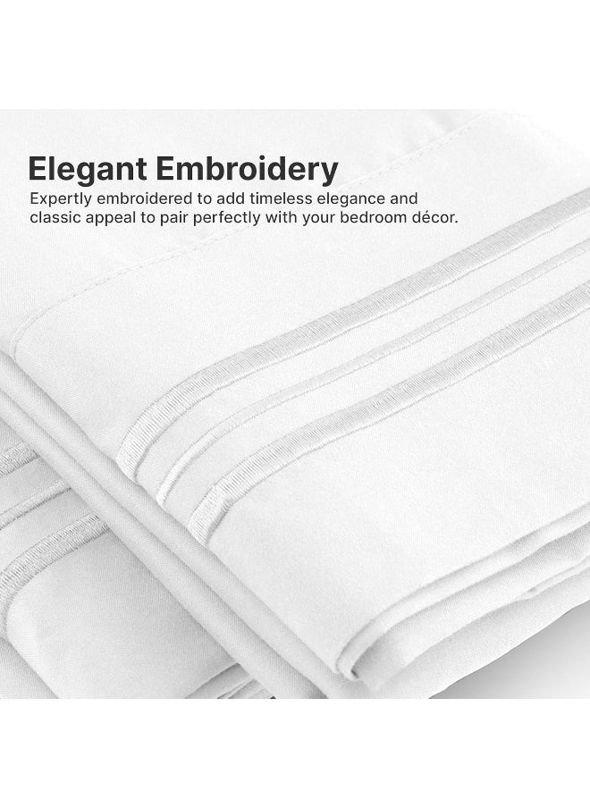 Queen Pillow Cases Set of 2 - Ultra Soft Hotel Quality Pillowcase Covers - Comfortable Cozy Bedding for Women, Men, Kids & Teens - Machine Washable Pillow Protectors - 2 Pieces Set - Queen Size White