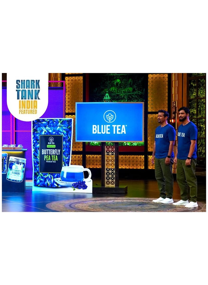 BLUE TEA Belly Tea 30 Tea Bags Pyramid Plant Based helps With Belly Fat and Bloating Manage Weight Slim Belly Caffeine Free Herbal Tea Sugar Free Featured In Shark Tank  For Men And Women Ziplock Pack