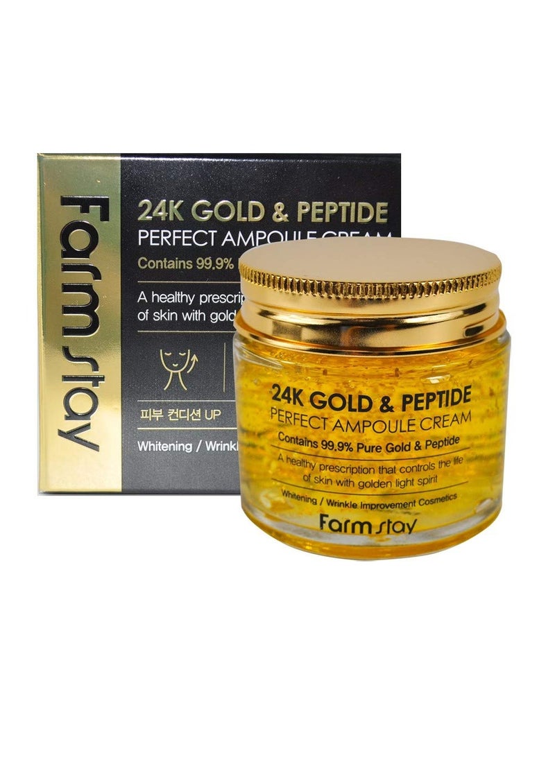 FARMSTAY 24k gold & peptide perfect ampoule cream 80ml