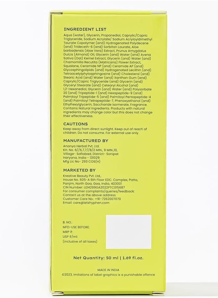 Barrier Care Face Cream for Oily & Combination Skin | Lightweight Peptide and Ceramide Face Moisturizer | Strengthens Skin Barrier & Deeply Hydrates | Oil Free Face Moisturizer |50Ml