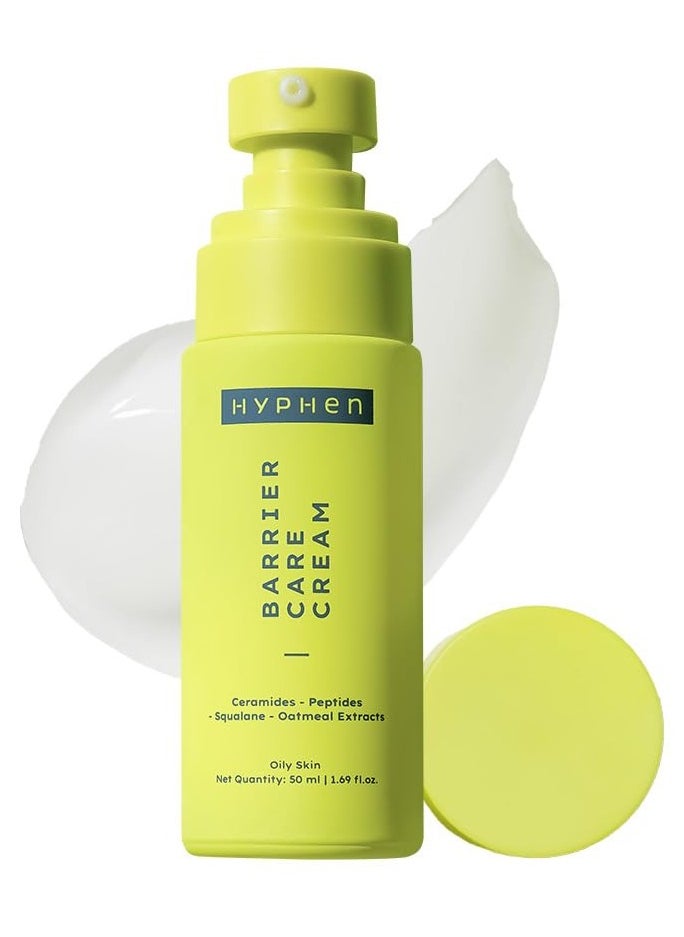 Barrier Care Face Cream for Oily & Combination Skin | Lightweight Peptide and Ceramide Face Moisturizer | Strengthens Skin Barrier & Deeply Hydrates | Oil Free Face Moisturizer |50Ml