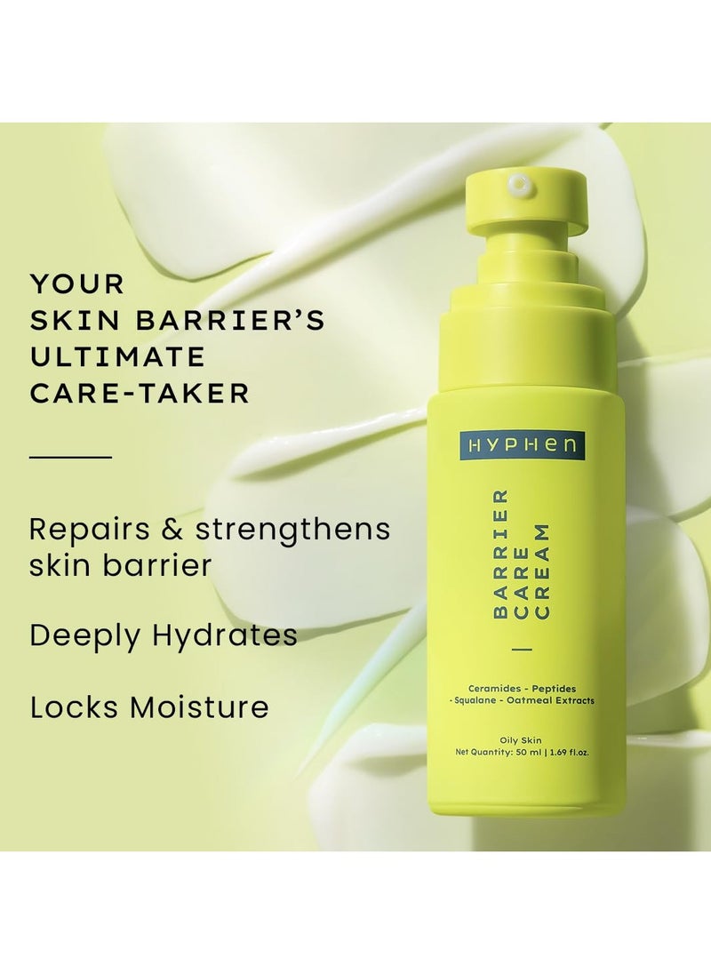 Barrier Care Face Cream for Oily & Combination Skin | Lightweight Peptide and Ceramide Face Moisturizer | Strengthens Skin Barrier & Deeply Hydrates | Oil Free Face Moisturizer |50Ml
