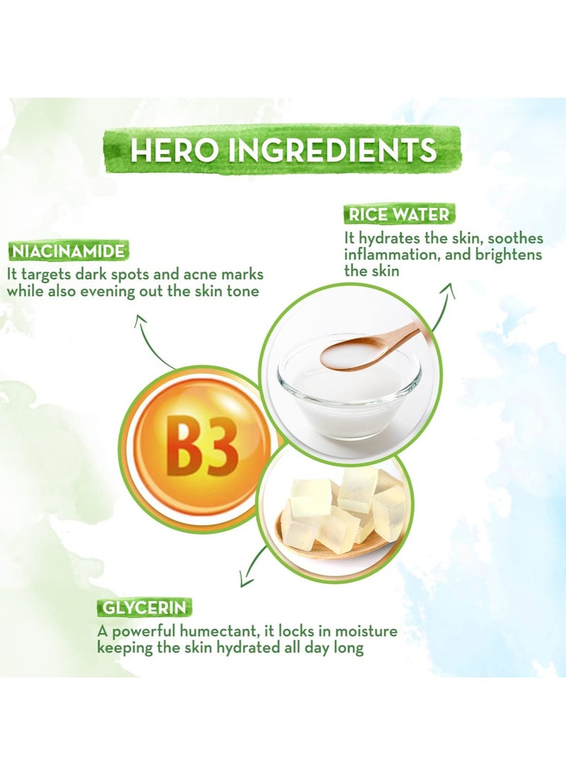 Rice Day Cream for daily use, With Rice Water & Niacinamide for Glass Skin - 50 g