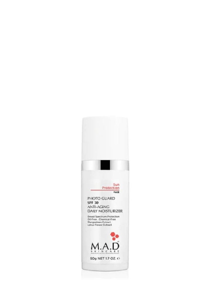 M.A.D SKINCARE MAXIMUM ACTIVE DERMACEUTICALS SOLAR PROTECTION: Photo Guard SPF 30 Anti-Aging Daily Moisturizer - 50g