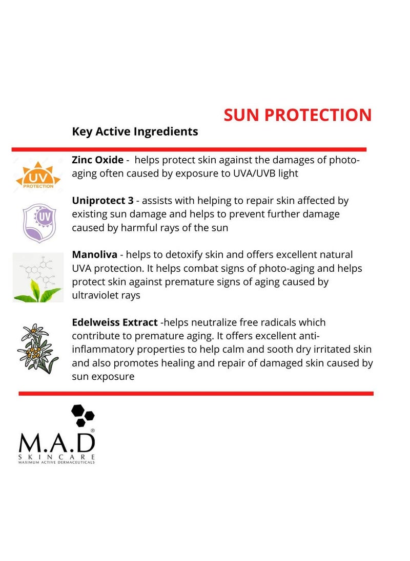 M.A.D SKINCARE MAXIMUM ACTIVE DERMACEUTICALS SOLAR PROTECTION: Photo Guard SPF 30 Anti-Aging Daily Moisturizer - 50g