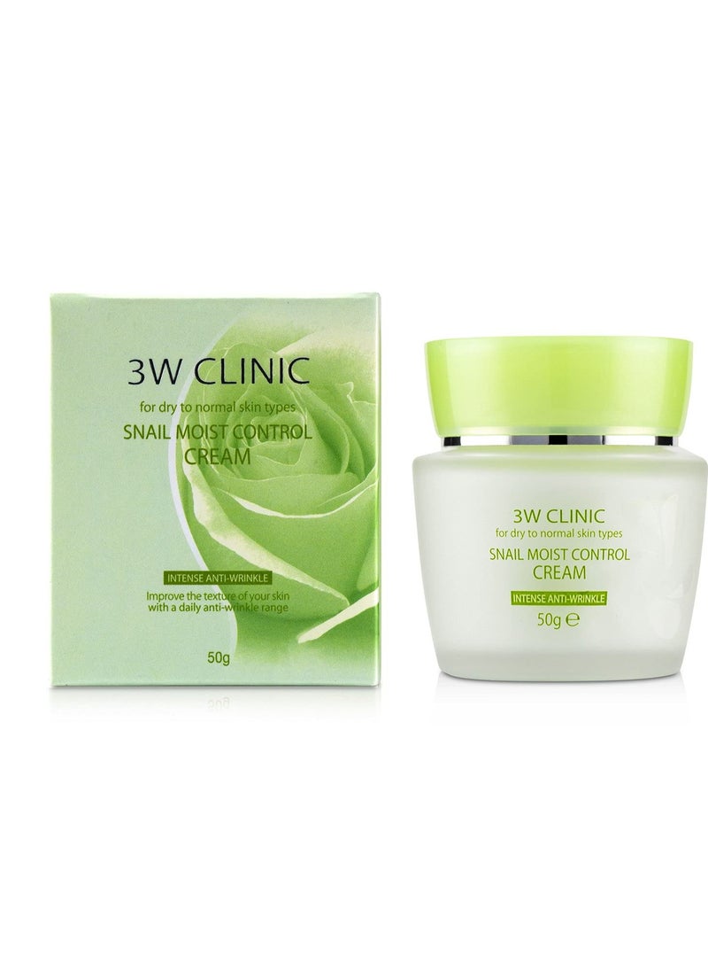 3W CLINIC Snail Moist Control Cream 50g / 1.76oz