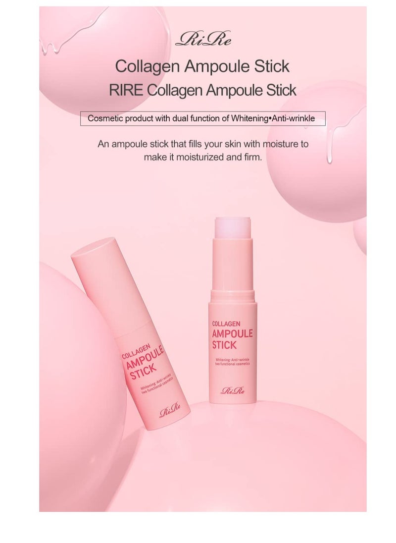 RiRe Ampoule Stick 15g / 0.53 oz. Multi Balm Stick Moisturizing wrinkle & lip care Portable Size Multi usable, Made In Korea (Collagen)