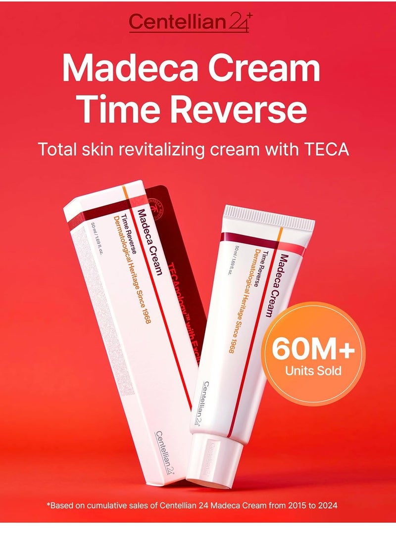 CENTELLIAN 24 Madeca Cream (Season 4, 1.7fl oz) + Cream Time Reverse (Season 7, 1.69fl oz) - Korean Skin Care for Sensitive Skin, Hydration & Nourishing with TECA, Centella Asiatica & Madecassoside