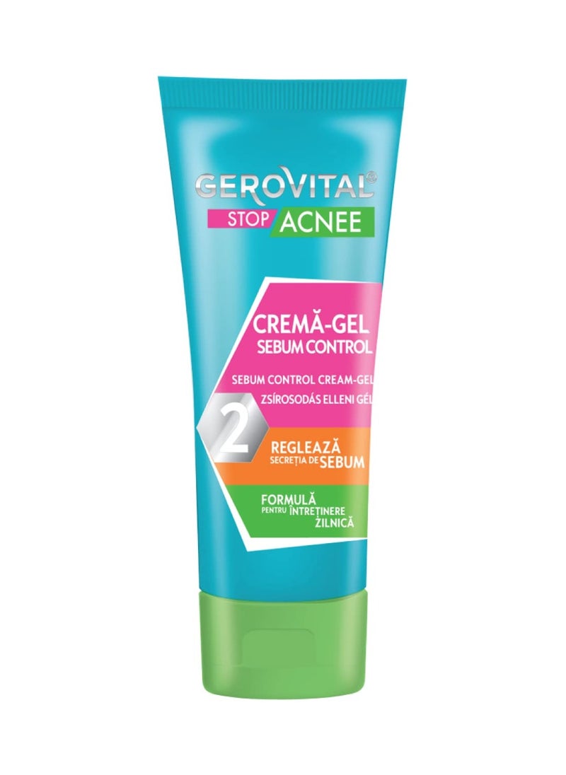 GEROVITAL STOP ACNE Sebum Control Face Cream-Gel, Mattifying and Anti-Irritant Effect, Reduces Sebum Secretion, Unblockes Pores, 50 ml