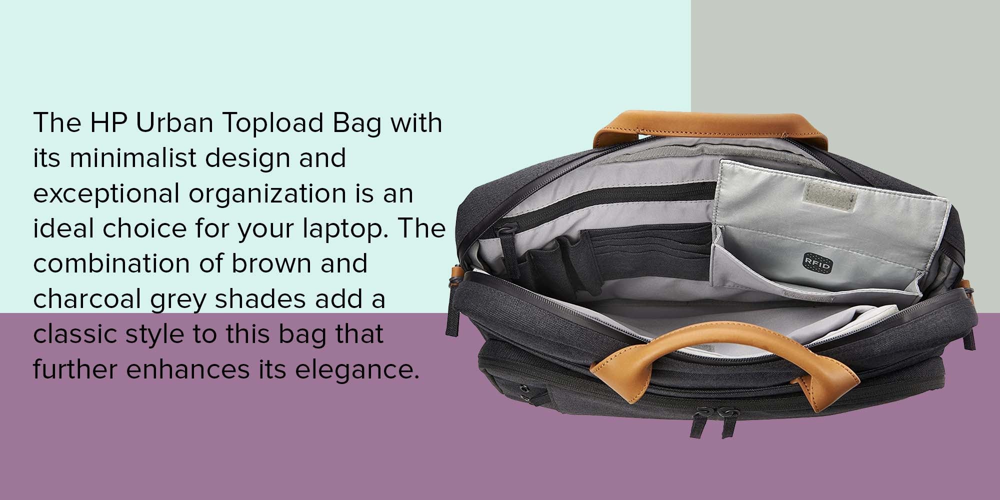 Urban Topload Bag For Laptop Brown/Charcoal Grey