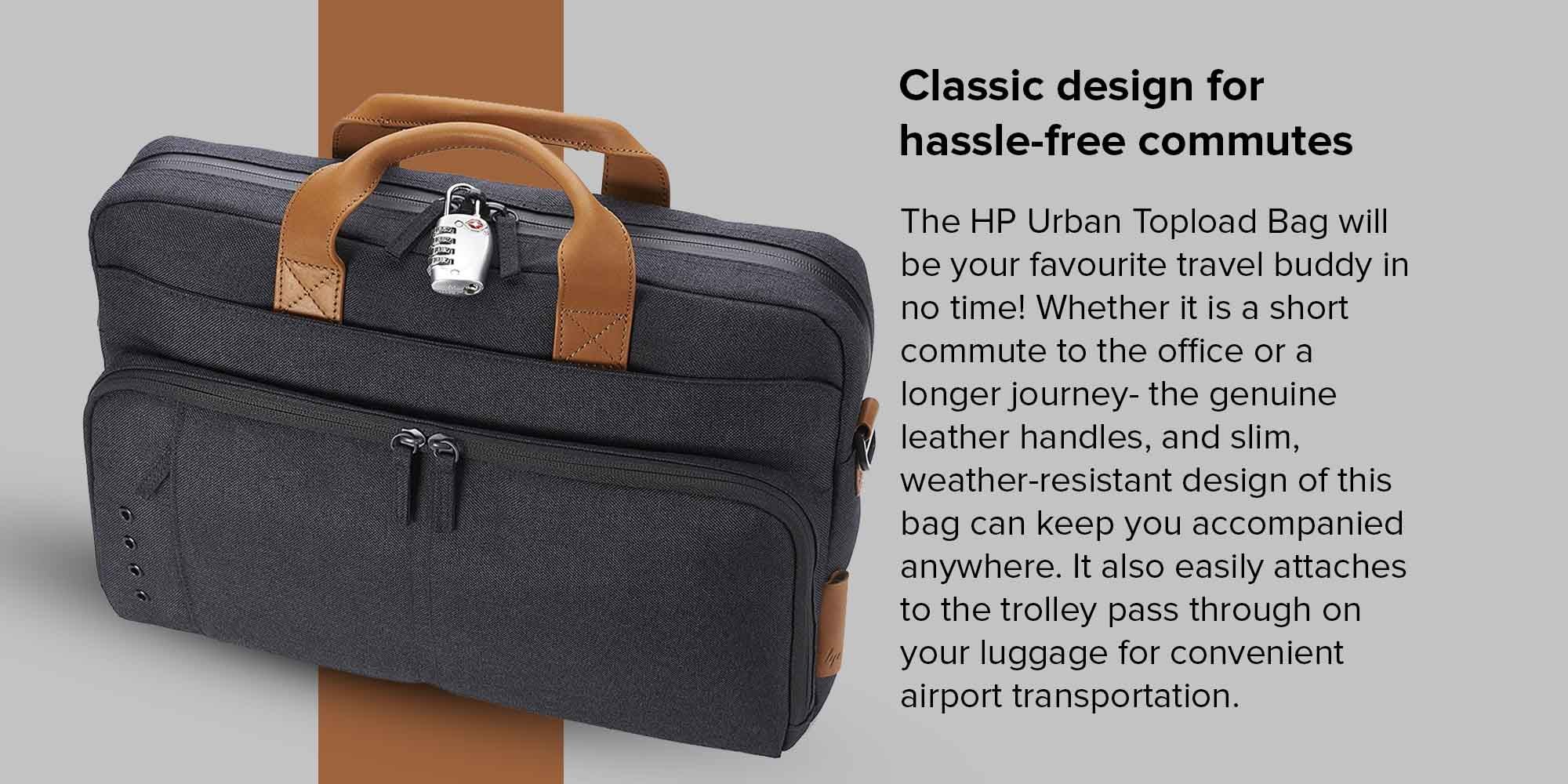 Urban Topload Bag For Laptop Brown/Charcoal Grey