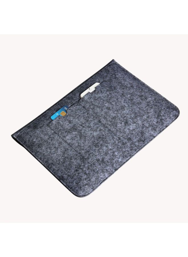 Anti-Scratch Soft Sleeve Laptop Case Cover With Wallet For Apple MacBook Pro Black