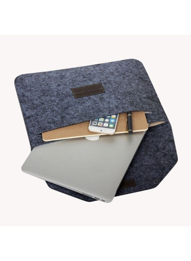 Anti-Scratch Soft Sleeve Laptop Case Cover With Wallet For Apple MacBook Pro Black