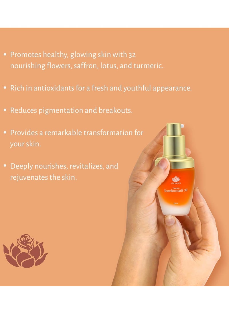 Shankara Kumkumadi Oil with Pure Saffron and Ayurvedic Herbs (Original Aroma 18ml)