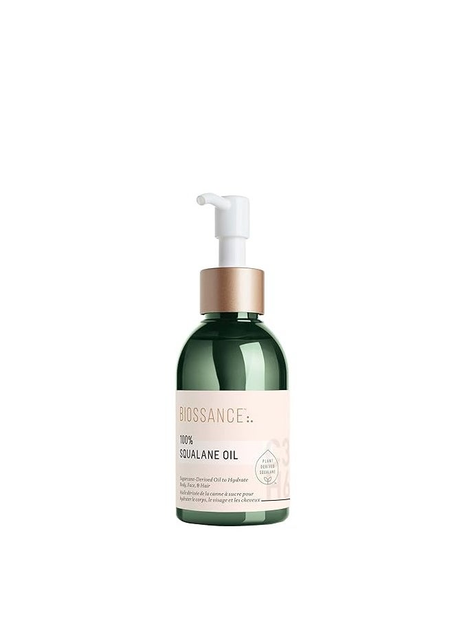 BIOSSANCE 100% Squalane Oil - Sustainable, Vegan Face Oil & Body Oil - Hydrating, Fast-Absorbing Moisturizer - Ideal for Oily Skin, Face, Hair - Organic Sugarcane-Derived Squalane, 3.3 ounces