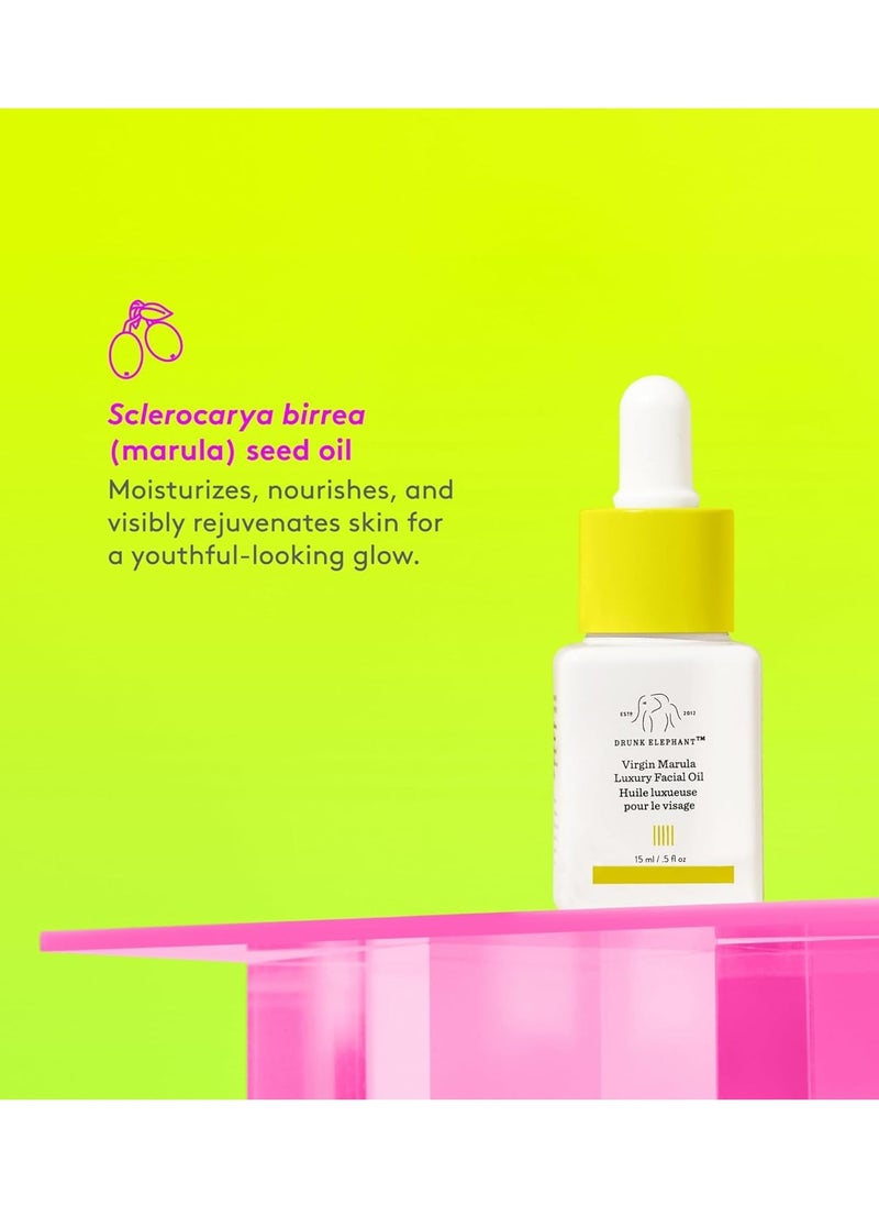 Drunk Elephant Virgin Marula Luxury Facial Oil - Face Oil - Clean Clinical Skincare - Cruelty-Free - Dermatologist-Tested - Free of Essential Oils, Silicones, and Fragrance