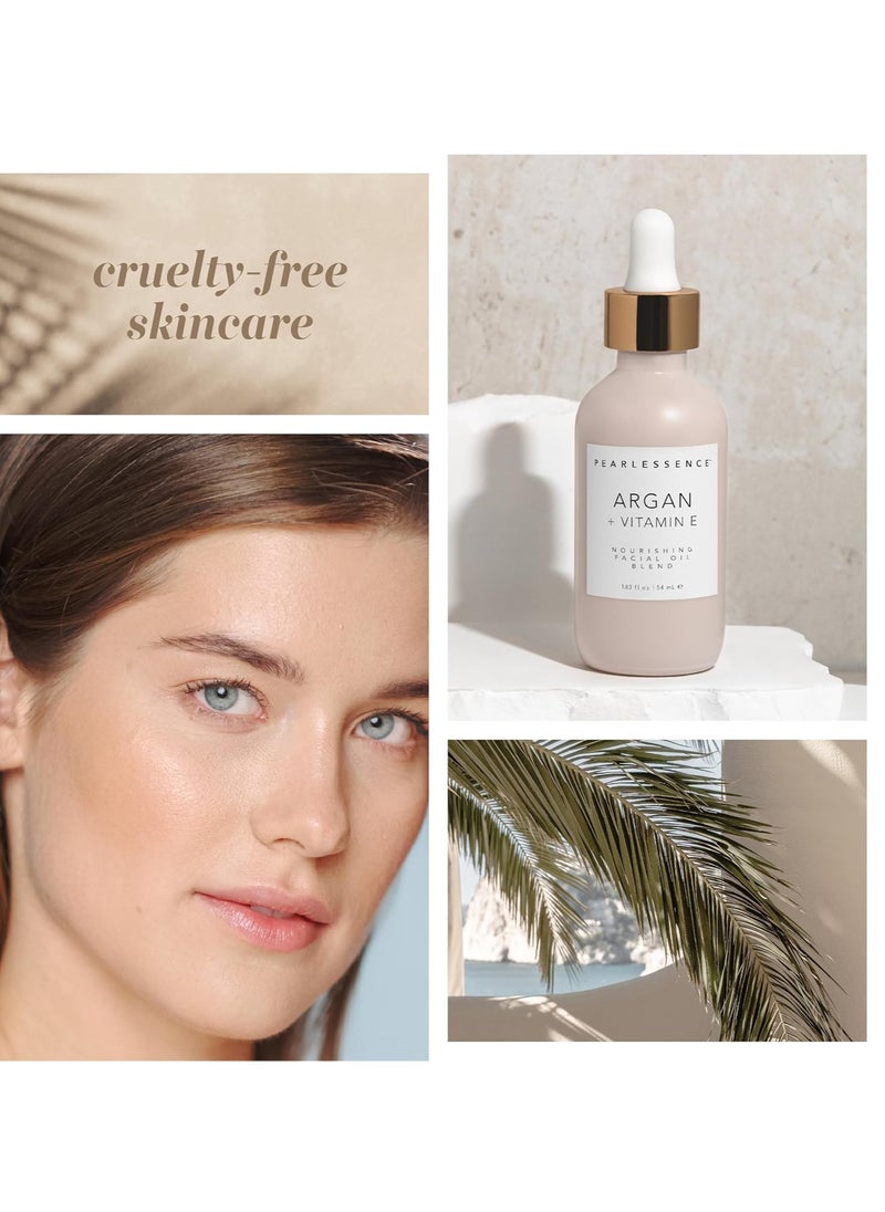 Pearlessence Argan & Vitamin E Facial Oil | Powerful Hydration to Help Balance, Revive & Rejuvenate Skin | Made in USA, Cruelty Free & Paraben Free