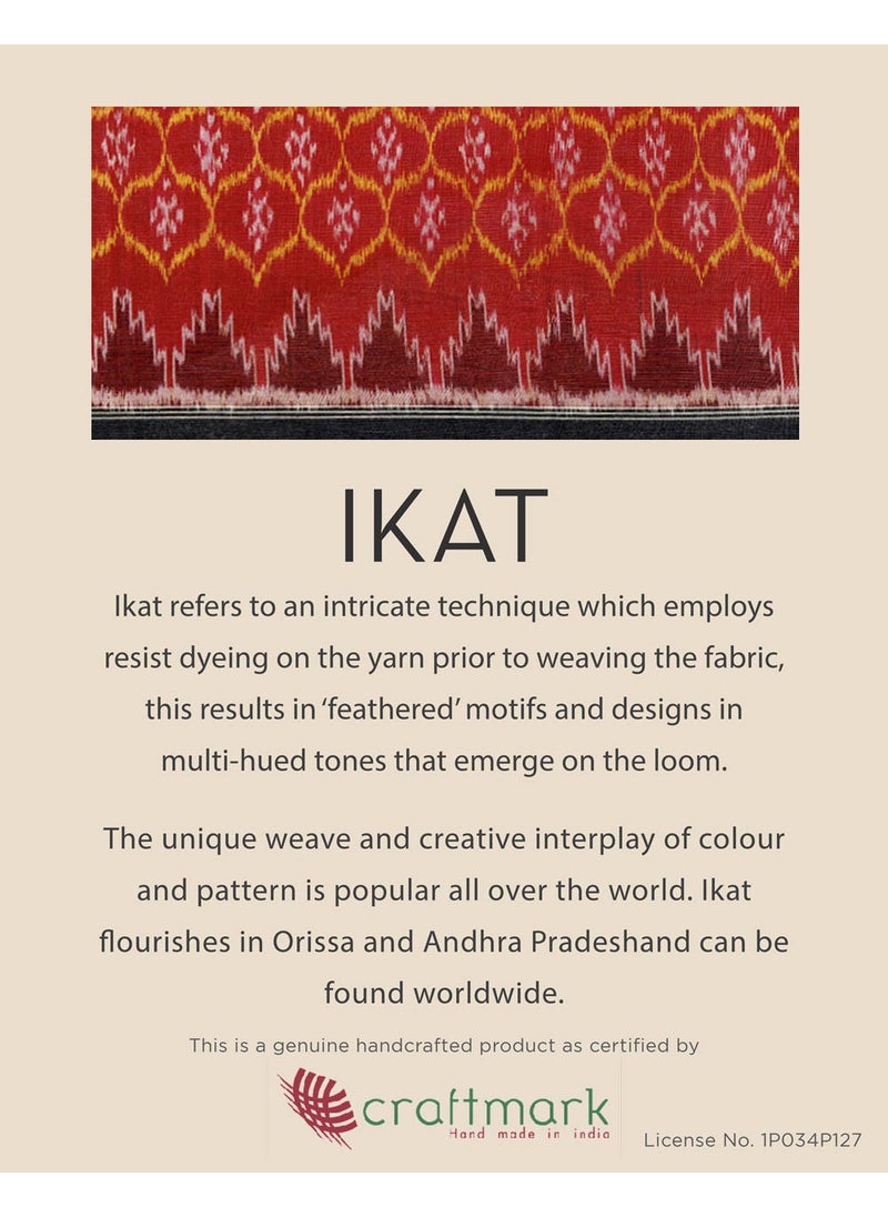 Blue Cotton Ikat Slim Fit Long Kurta