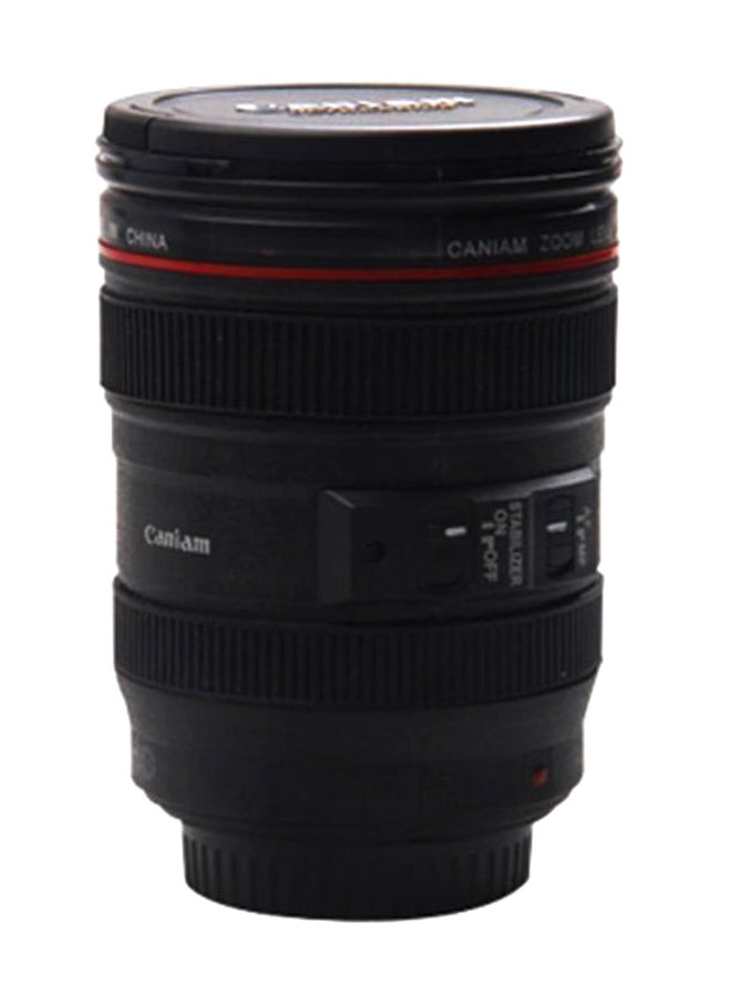 Creative Camera Lens Shaped Coffee Mug With Lid Black