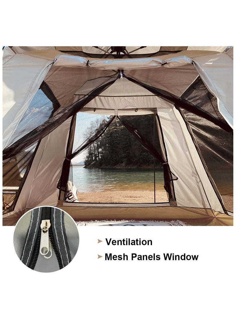 Camping Tent 3-4 Person, Portable Pop up Tent with Porch, Automatic Easy Setup Waterproof SUV FamilyTent for Outdoor, Traveling, Hiking, Fishing, Picnic and Backyard Camping