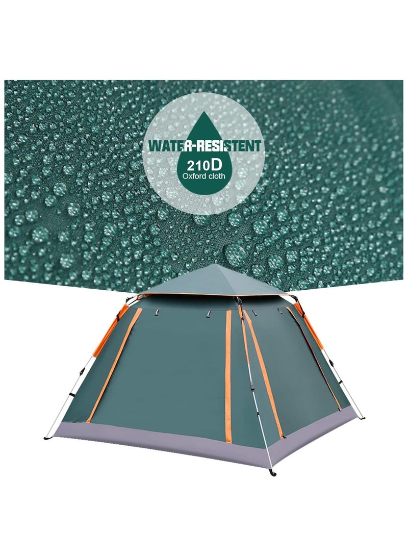 Camping Tent 3-4 Person, Portable Pop up Tent with Porch, Automatic Easy Setup Waterproof SUV FamilyTent for Outdoor, Traveling, Hiking, Fishing, Picnic and Backyard Camping