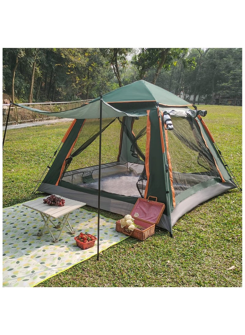 Camping Tent 3-4 Person, Portable Pop up Tent with Porch, Automatic Easy Setup Waterproof SUV FamilyTent for Outdoor, Traveling, Hiking, Fishing, Picnic and Backyard Camping