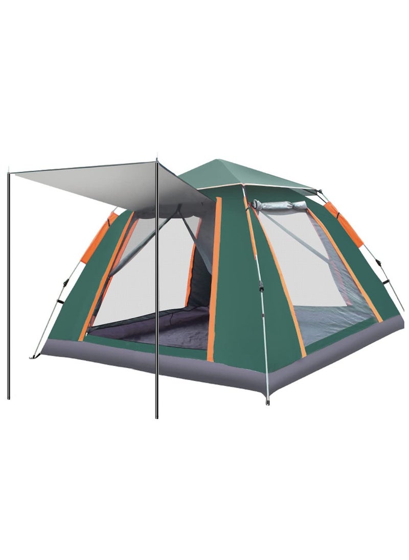 Camping Tent 3-4 Person, Portable Pop up Tent with Porch, Automatic Easy Setup Waterproof SUV FamilyTent for Outdoor, Traveling, Hiking, Fishing, Picnic and Backyard Camping