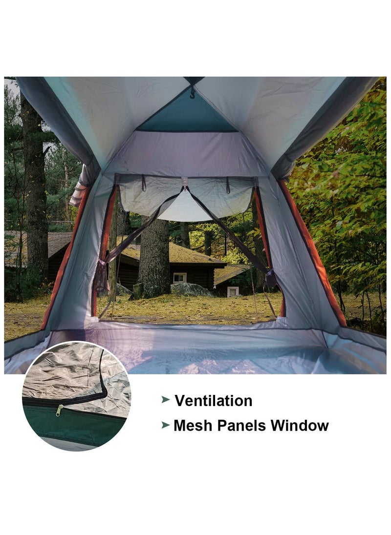 Camping Tent 3-4 Person, Portable Pop up Tent with Porch, Automatic Easy Setup Waterproof SUV FamilyTent for Outdoor, Traveling, Hiking, Fishing, Picnic and Backyard Camping
