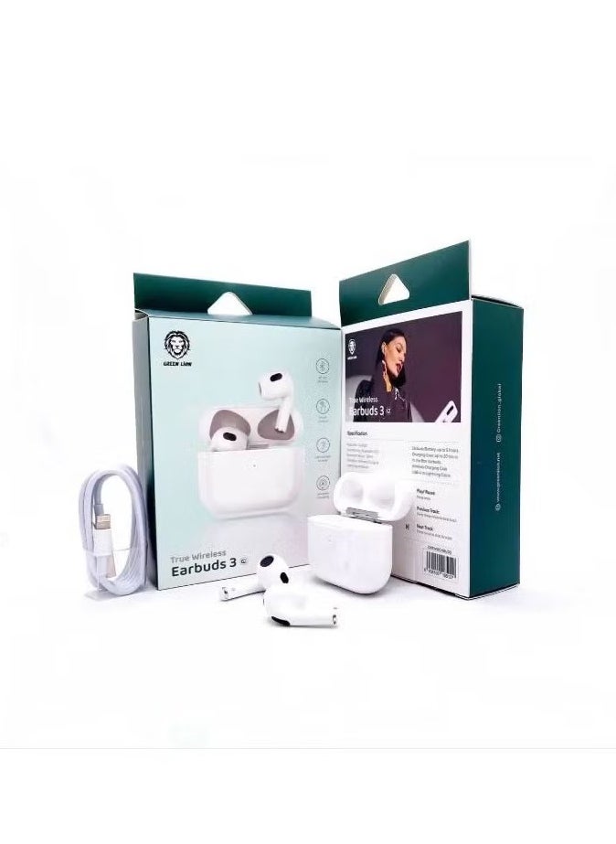 GREEN LION True Wireless Earbuds, In-Ear Bluetooth 5.3 Headphones 4-Mics ENC Clear Call, Bluetooth Earbuds Touch Control 30 Playtime, IPX6 Waterproof TWS, Light-Weight Earphones