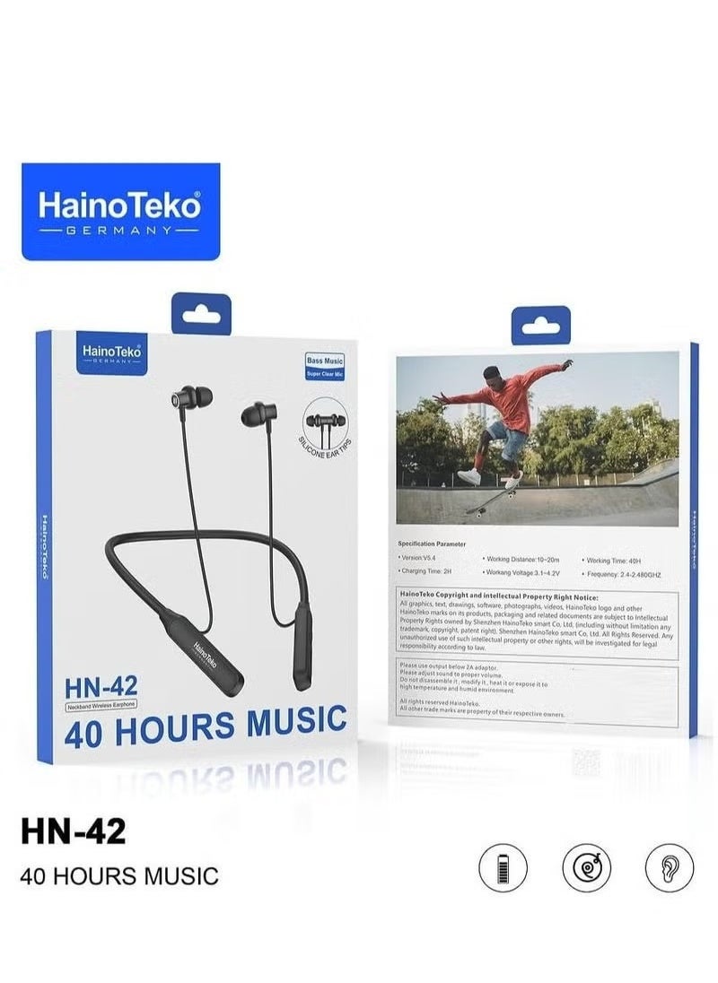 Wireless Earphones, Neckband Design, Clear Mic, High Bass Sound, Multi-Function Button Control, Sweat-Proof, Long Battery Life, Comfortable Fit, Bluetooth 5.0 Earbuds for Sports and Calls