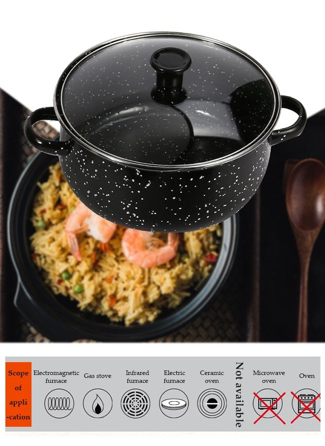 5 Pieces of Enamel pot set, enamel household soup pot, cooking pot set, with handle and lid, high temperature resistance, suitable for induction cookers, gas stoves, electric stoves, and ceramic stoves