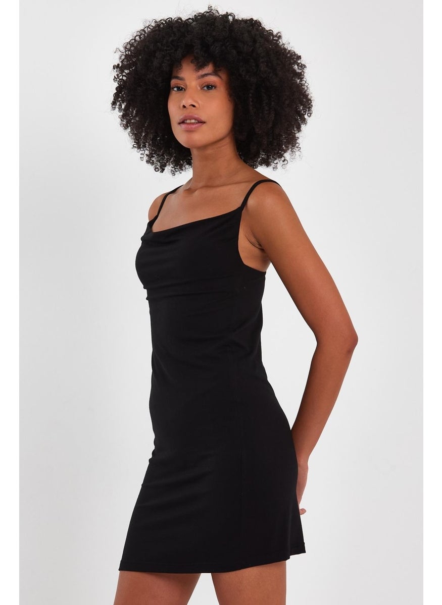 Strappy Collar Mini Dress (B23-00109)