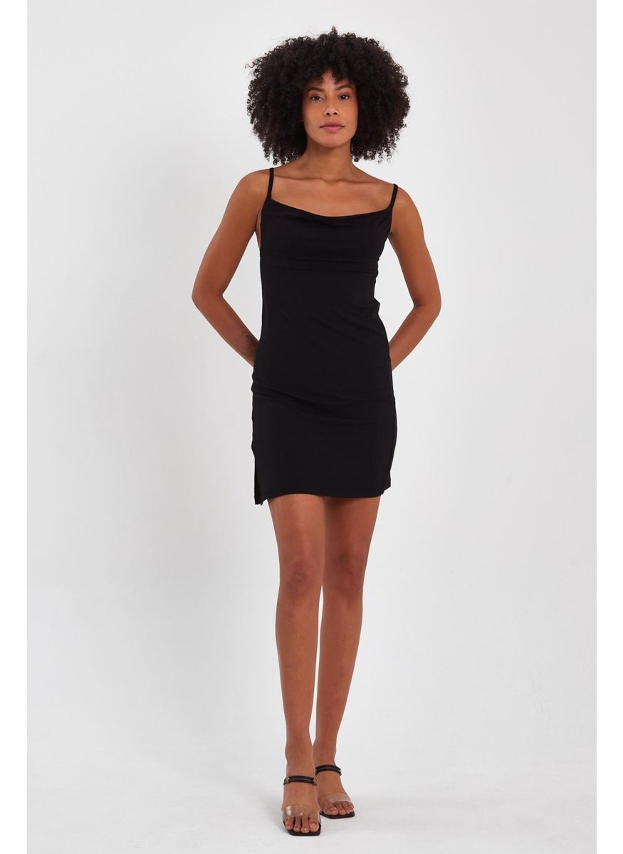 Strappy Collar Mini Dress (B23-00109)