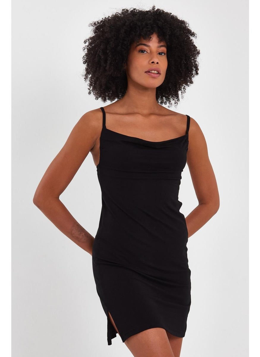 Strappy Collar Mini Dress (B23-00109)
