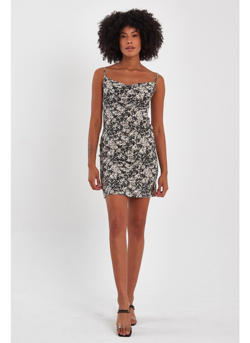 Strappy Collar Mini Dress (B23-00109)
