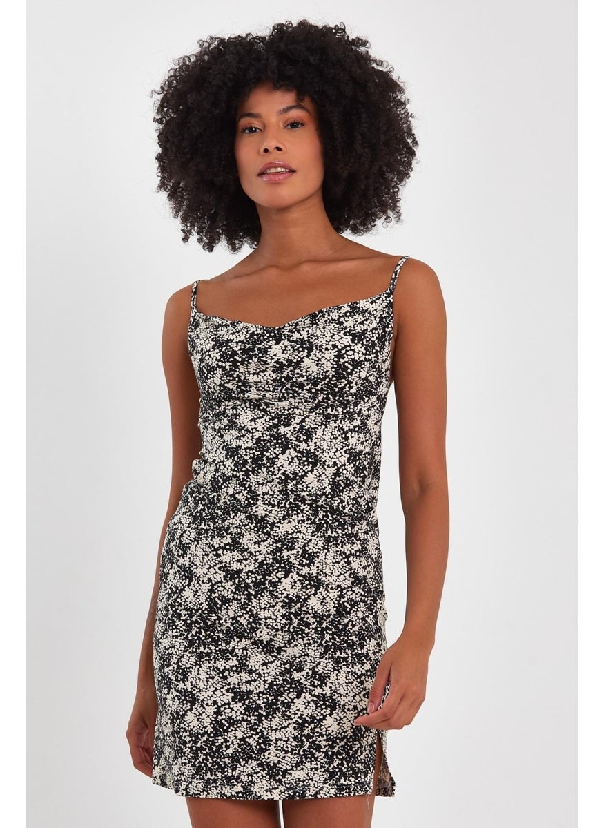 Strappy Collar Mini Dress (B23-00109)