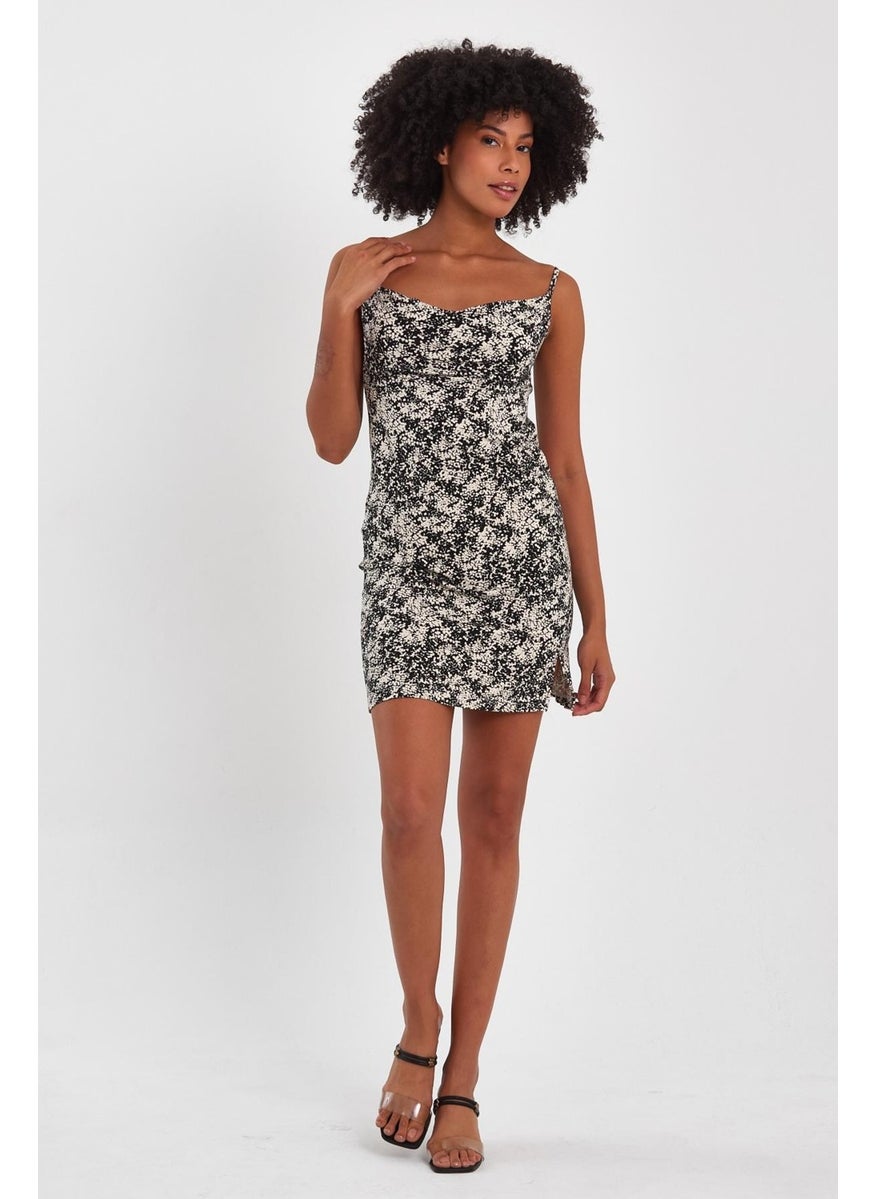 Strappy Collar Mini Dress (B23-00109)