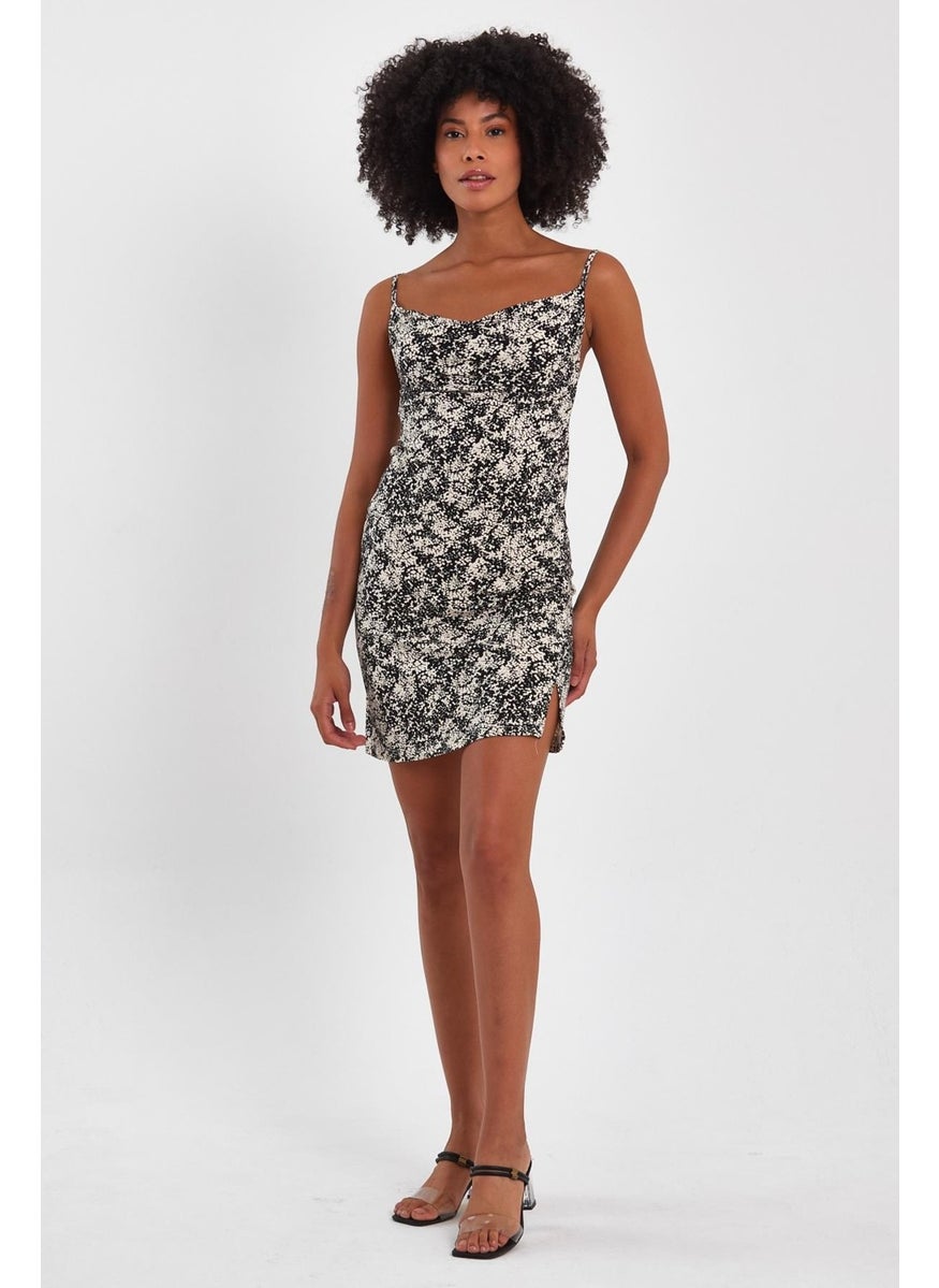 Strappy Collar Mini Dress (B23-00109)