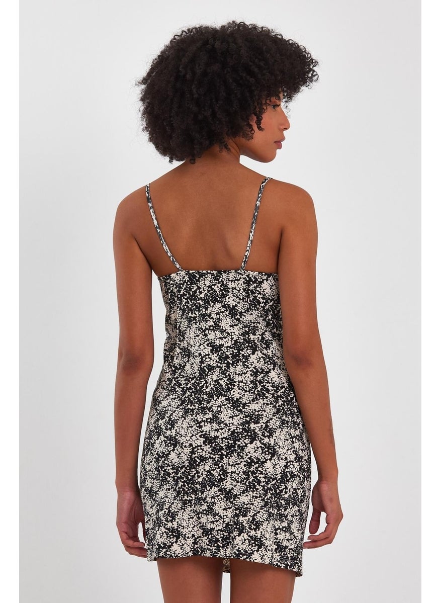Strappy Collar Mini Dress (B23-00109)