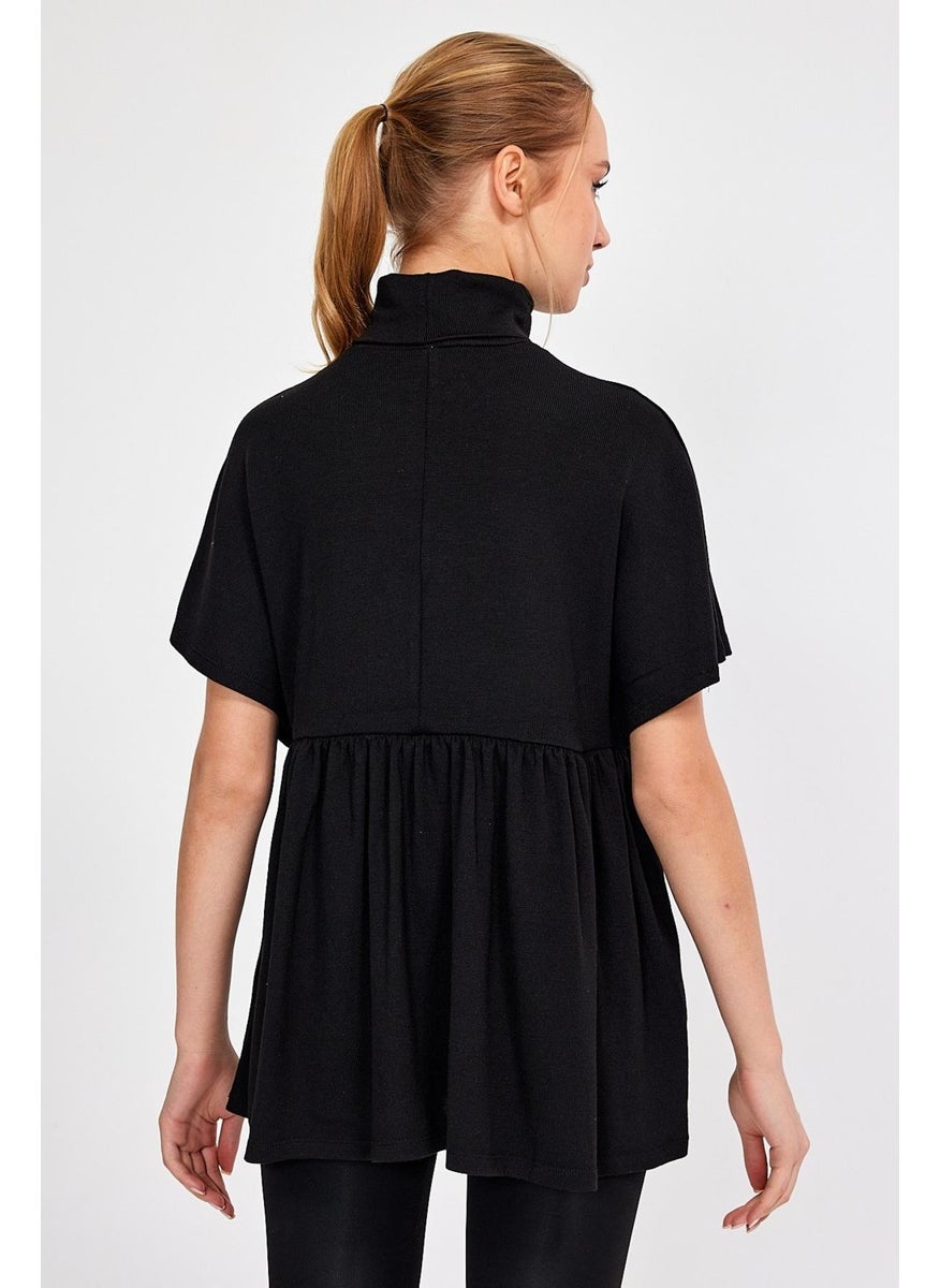 Turtleneck Skirt Ruffle Blouse (22-1165)