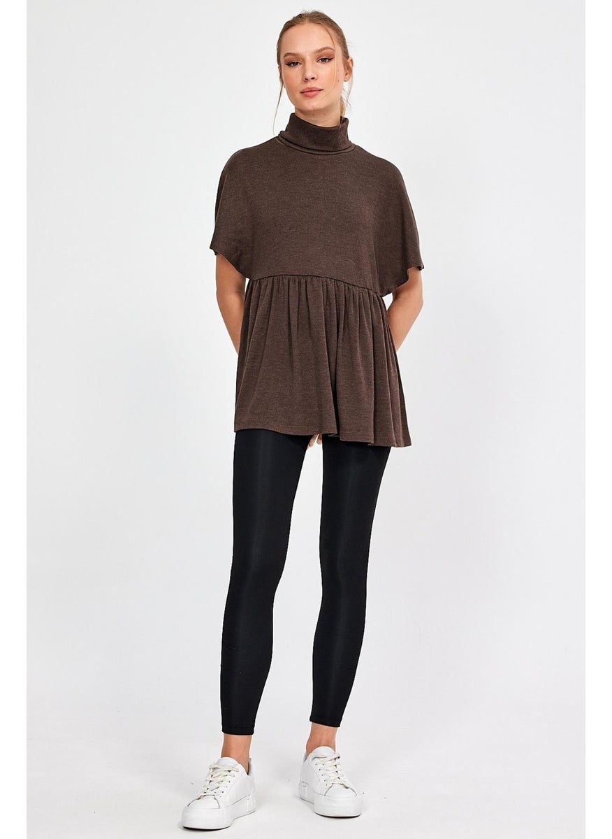 Turtleneck Skirt Ruffle Blouse (22-1165)