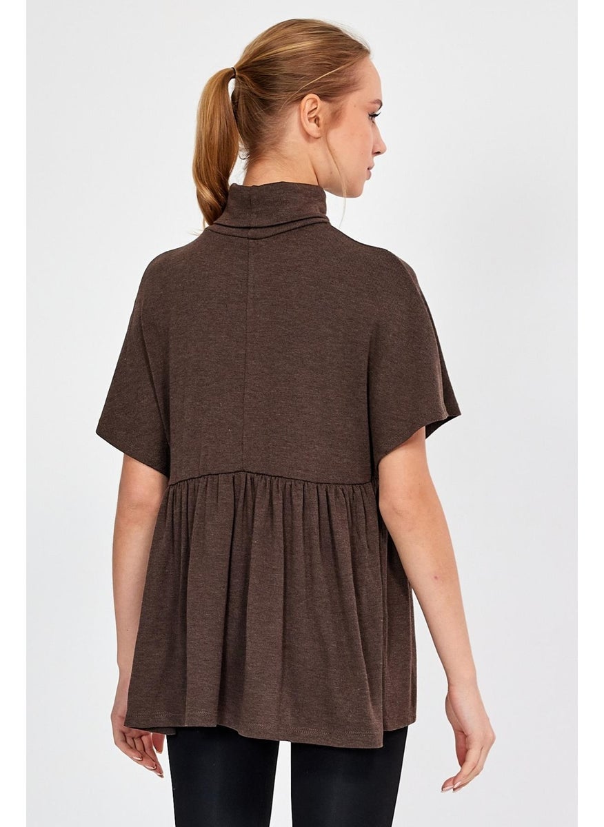 Turtleneck Skirt Ruffle Blouse (22-1165)